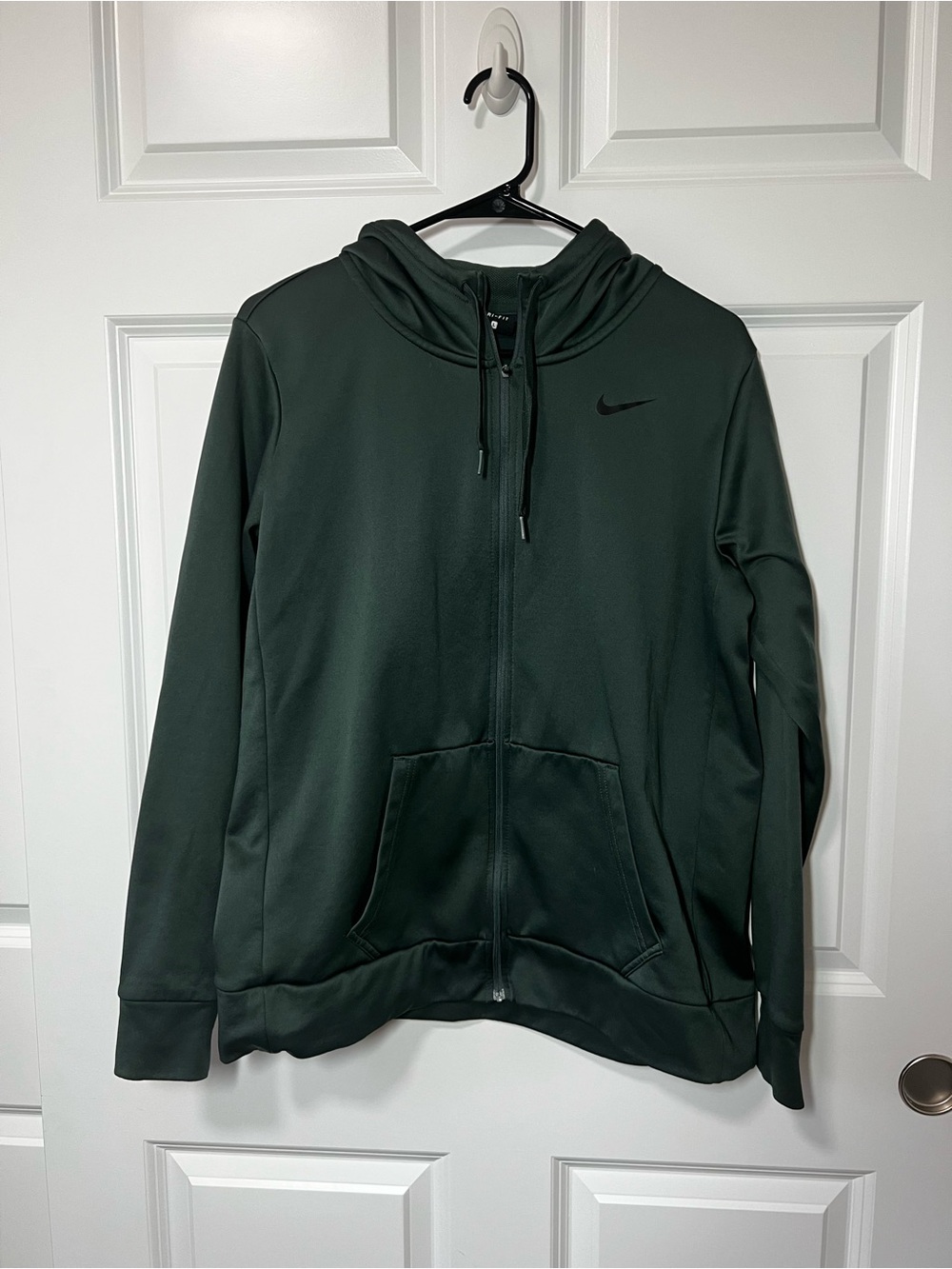 Nike Dri Fit Dark Green Full-Zip Hoodie Large EUC